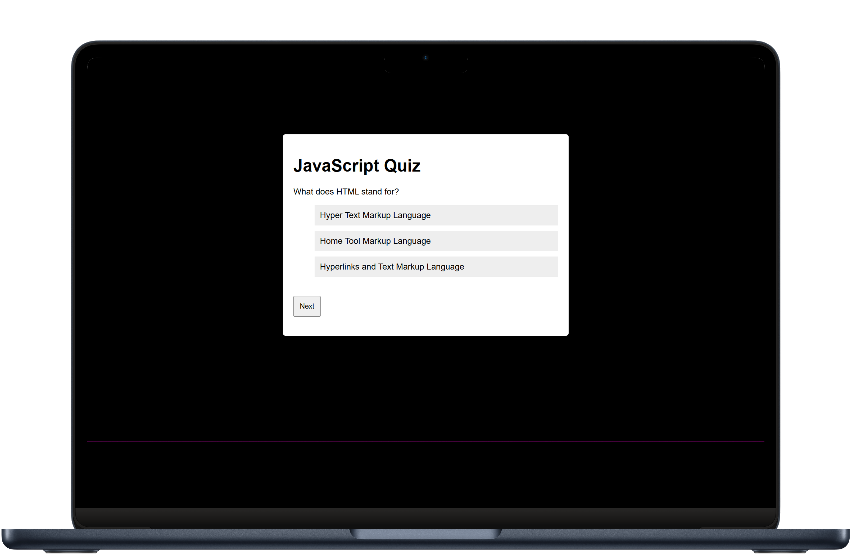 Simple Quiz Website Project Thumbnail
